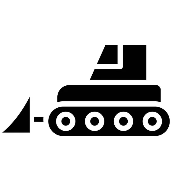 Concrete Bulldozer Vector Icon Die Moeiteloos Kan Worden Gewijzigd Bewerken — Stockvector