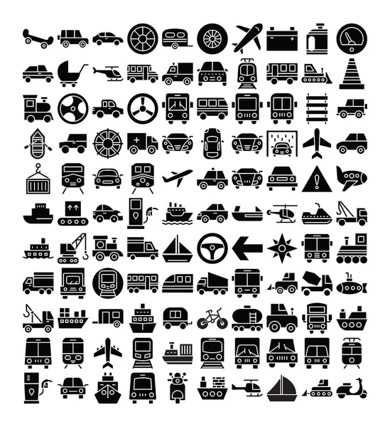 Transporte Isolado Vector Icons Set Que Pode Ser Facilmente Modificado —  Vetores de Stock