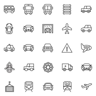 Taşıma izole vektör simgeleri kolayca değiştirilebilir veya düzenlediğiniz ayarla