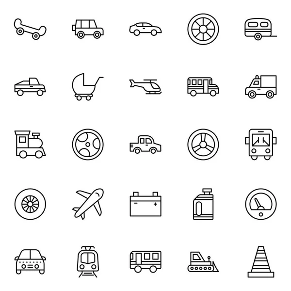 Transporte Isolado Vector Icons Set Que Pode Ser Facilmente Modificado —  Vetores de Stock