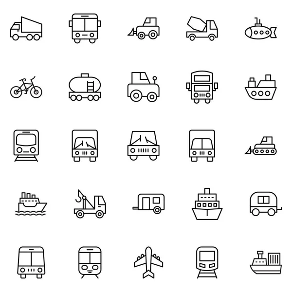 Transporte Isolado Vector Icons Set Que Pode Ser Facilmente Modificado —  Vetores de Stock