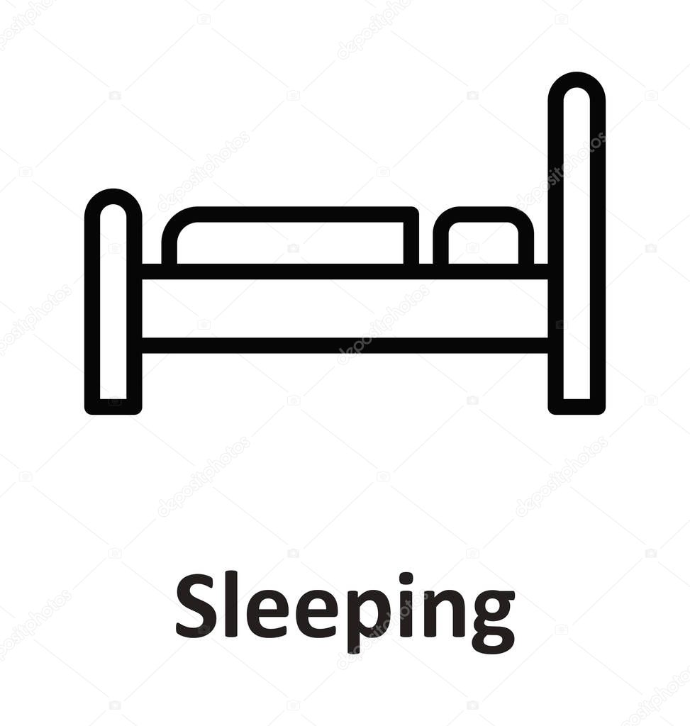 Bed Isolated Vector Icon which can easily modify or edit
