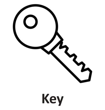 Anahtar izole vektör simgesi hangi kolayca düzenlemek veya değiştirmek