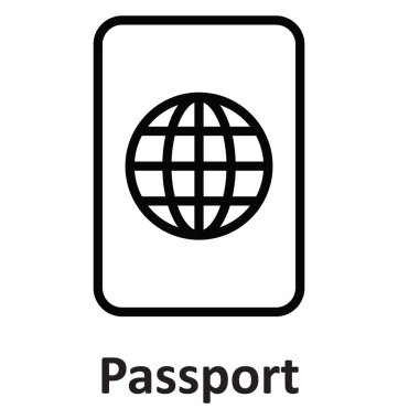 Kolayca değiştirilebilen veya düzenlenebilen izole edilmiş vektör simgesi pasaport