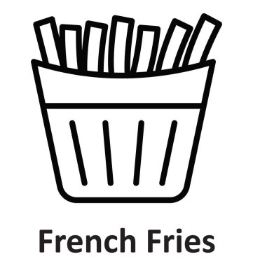 Patates kızartması izole vektör simgesi hangi kolayca düzenlemek veya değiştirmek