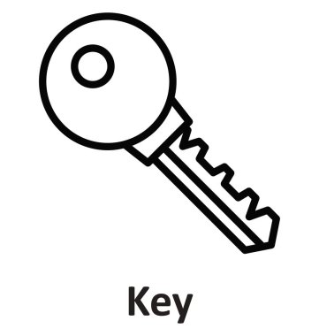 Anahtar izole vektör simgesi hangi kolayca düzenlemek veya değiştirmek