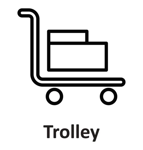 Luggage Trolley Isolated Vector Icon Which Can Easily Modify Edit — Stock Vector