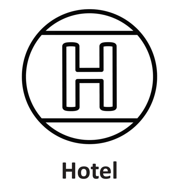 Hotel Sign Isolated Vector Icon Which Can Easily Modify Edit — Stock Vector