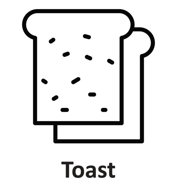 Toast Białym Tle Vector Icon Który Można Łatwo Zmodyfikować Lub — Wektor stockowy