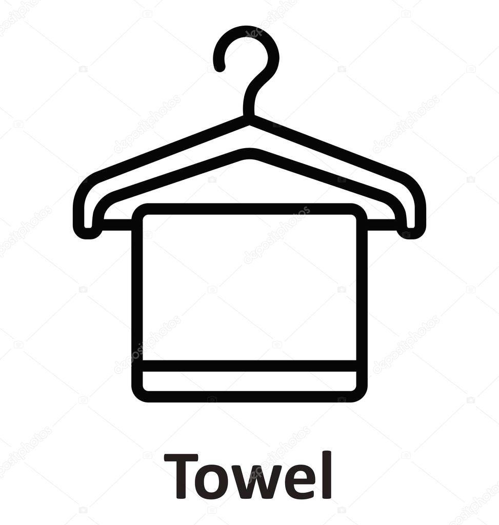 Towel Hanger Isolated Vector Icon which can easily modify or edit