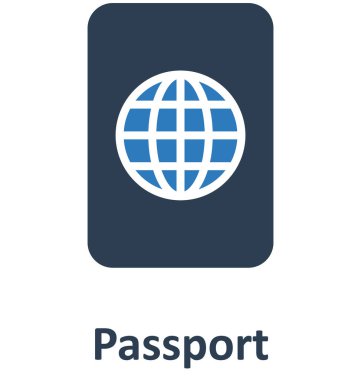 Kolayca değiştirilebilen veya düzenlenebilen izole edilmiş vektör simgesi pasaport