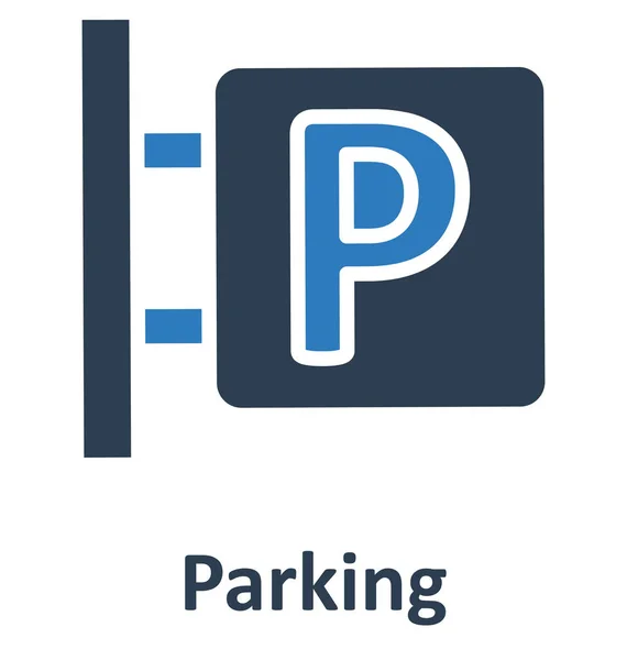 Parking Znak Pokładzie Białym Tle Vector Icon Który Można Łatwo — Wektor stockowy