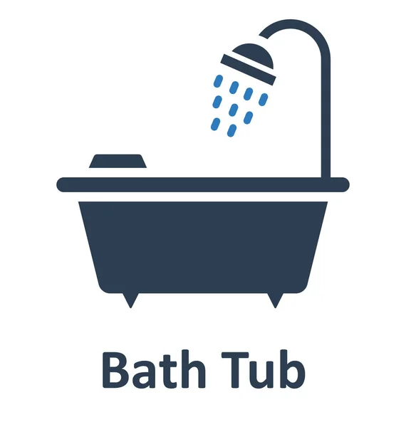 Bathtub Μεμονωμένο Εικονίδιο Διάνυσμα Που Μπορεί Εύκολα Τροποποιήσει Επεξεργαστεί — Διανυσματικό Αρχείο