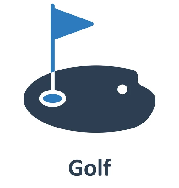 Campo Golf Icono Vectorial Aislado Que Puede Modificar Editar Fácilmente — Vector de stock
