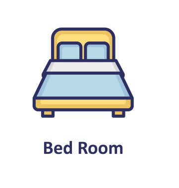 Yatak İzole Vektör simgesi Kolayca değiştirebilir veya düzenleyebilir