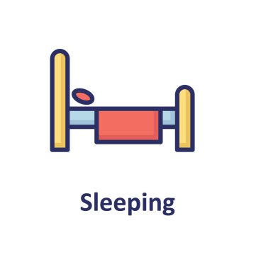 Yatak İzole Vektör simgesi Kolayca değiştirebilir veya düzenleyebilir