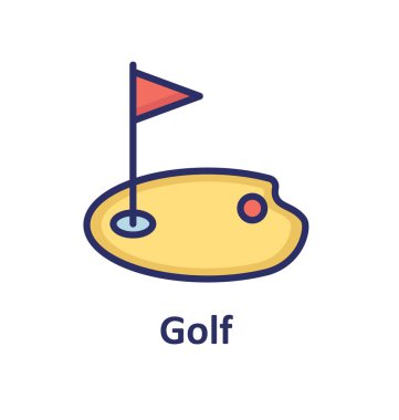 Golf Sahası izole vektör simgesi hangi kolayca düzenlemek veya değiştirmek