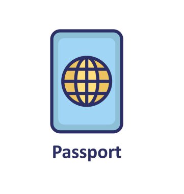 Kolayca değiştirilebilen veya düzenlenebilen izole edilmiş vektör simgesi pasaport