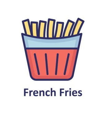 Patates kızartması izole vektör simgesi hangi kolayca düzenlemek veya değiştirmek