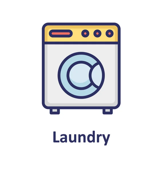 Washing Machine Isolated Vector Icon Which Can Easily Modify Edit — Stock Vector