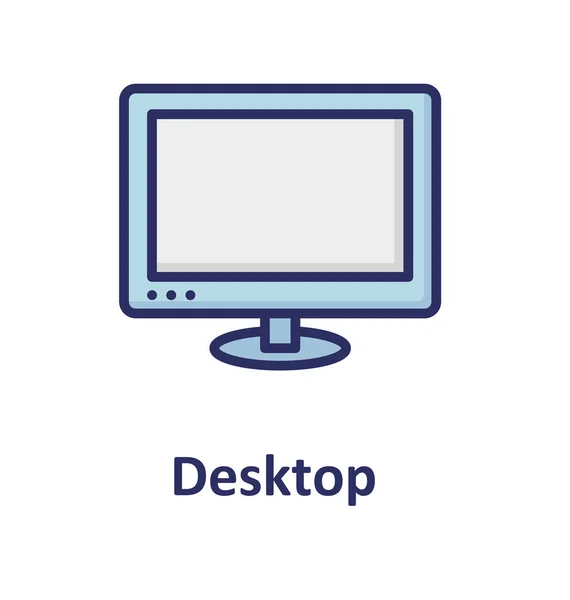 Monitor Isolated Vector Icon Which Can Easily Modify Edit — Stock Vector