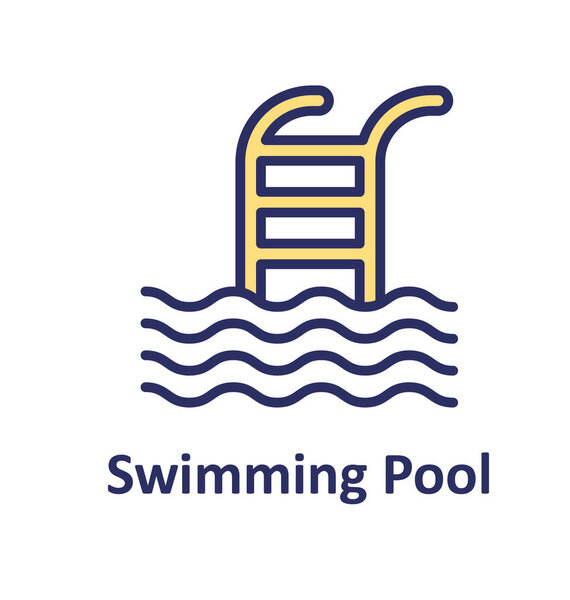 Изолированная векторная икона бассейна, которая может легко изменять или редактировать
