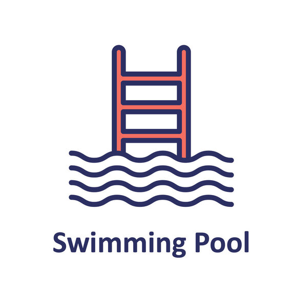 Изолированная векторная икона бассейна, которая может легко изменять или редактировать
