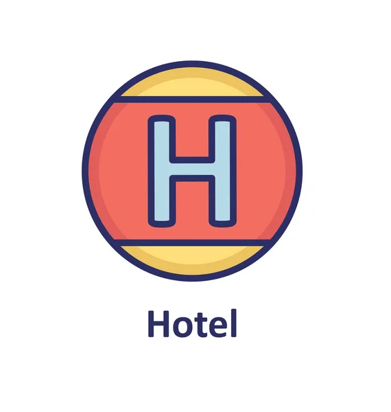 Hotel Sign Απομονωμένες Διάνυσμα Εικονίδιο Οποίο Μπορεί Εύκολα Τροποποιήσετε Επεξεργαστείτε — Διανυσματικό Αρχείο