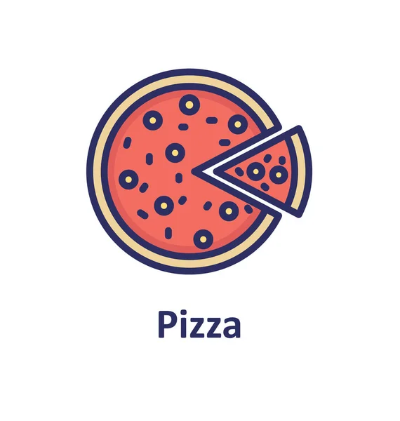 Pizza Isolated Vector Icon Which Can Easily Modify Edit — Stock Vector
