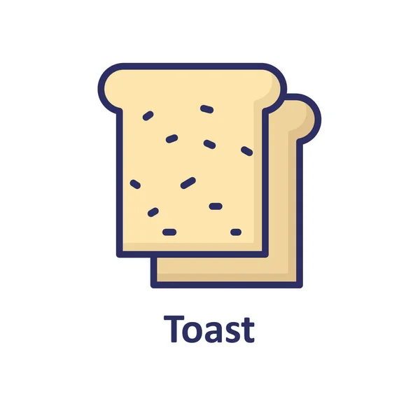 Toast Icono Vectorial Aislado Que Puede Modificar Editar Fácilmente — Archivo Imágenes Vectoriales