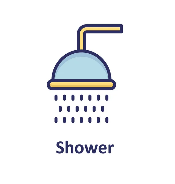 Shower Head Isolated Vector Icon Which Can Easily Modify Edit — Stock Vector