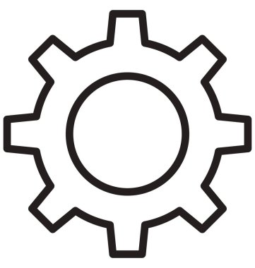 Kolayca düzenlemek veya değiştirmek cog izole vektör simge