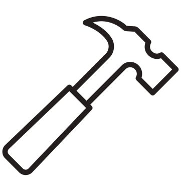 Kolayca düzenlemek veya değiştirmek pençe çekiç izole vektör simge