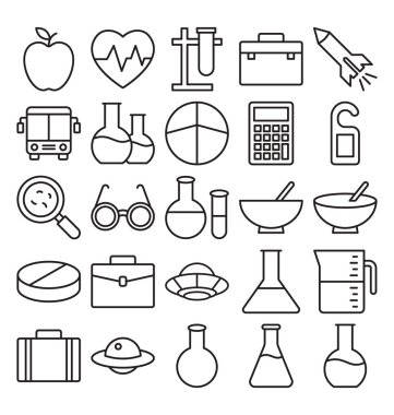 Bilim ve teknoloji izole Vector Icons set kolayca değiştirilebilir veya düzenleme
