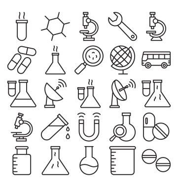 Bilim ve teknoloji izole Vector Icons set kolayca değiştirilebilir veya düzenleme