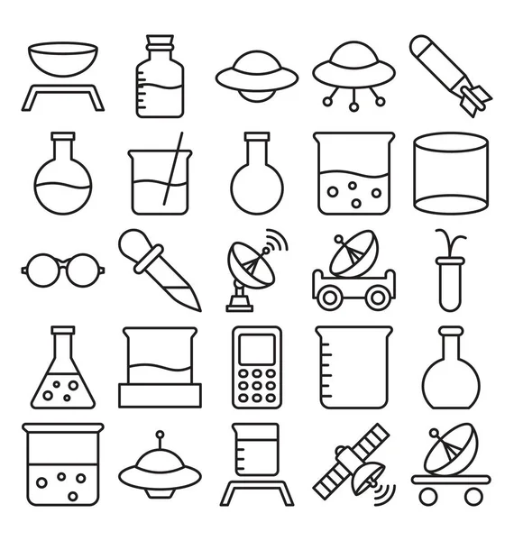 Conjunto Iconos Vectoriales Aislados Ciencia Tecnología Que Pueden Modificar Editar — Archivo Imágenes Vectoriales