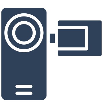 Video kamera izole vektör simge kolayca düzenlemek veya değiştirmek