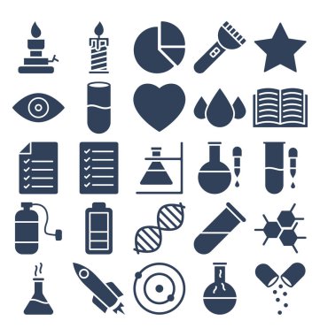 Bilim ve teknoloji izole Vector Icons set kolayca değiştirilebilir veya düzenleme