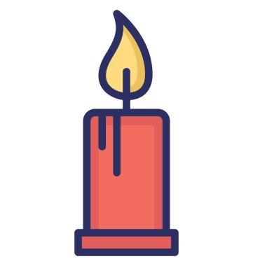 Kolayca düzenlemek veya değiştirmek izole vektör simge yanan mum