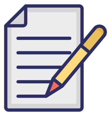 Makale kolayca düzenlemek veya değiştirmek izole vektör simge yazma