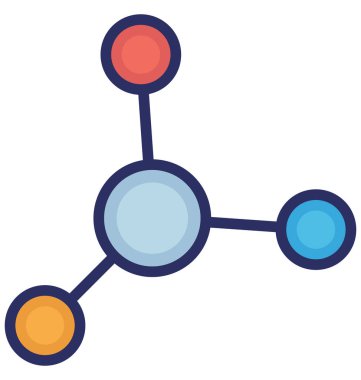 Kolayca düzenlemek veya değiştirmek atom daireler izole vektör simgesi