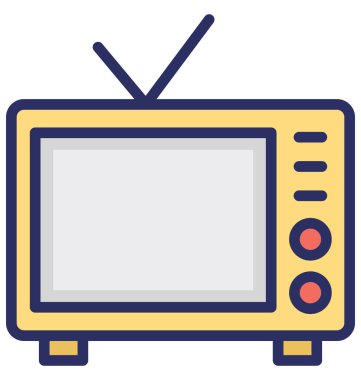 Eski bir tv kolayca düzenlemek veya değiştirmek izole vektör simge