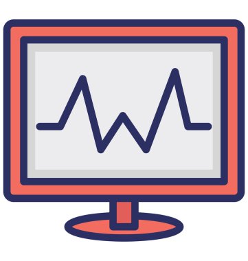 Kolayca düzenlemek veya değiştirmek Elektrokardiyogram izole vektör simge