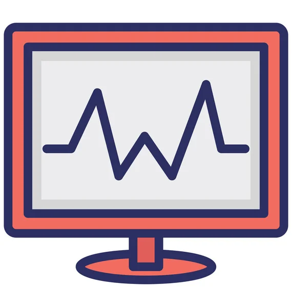 心电图隔离向量图标 可以轻松修改或编辑 — 图库矢量图片