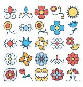 Картина, постер, плакат, фотообои "florals and flower vector icons set that can be easily modified or edit ", артикул 251788516