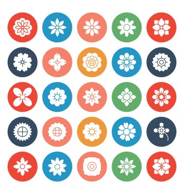 Florals ve çiçek vektör simgeler kolayca değiştirilebilir veya düzenleyebilirsiniz set 