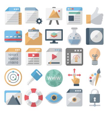 Web tasarım ve geliştirme izole vektör simgeler düzenlenebilir ayarla 