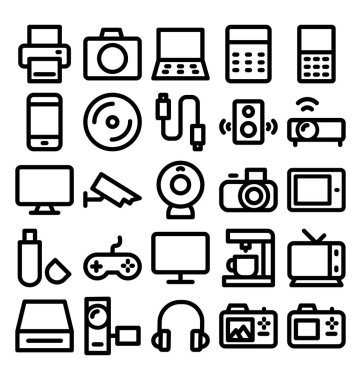Elektronik ve cihazlar kalın çizgi simgeleri kolayca değiştirilebilir veya düzenleyebilirsiniz