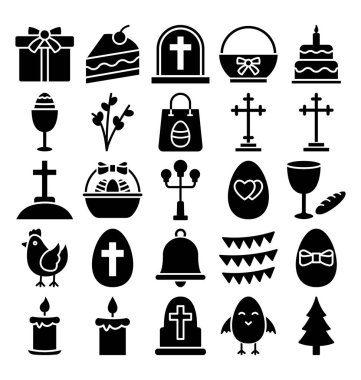 Paskalya kutlama Izole vektör simgeleri kolayca değiştirilebilir veya düzenleyebilirsiniz