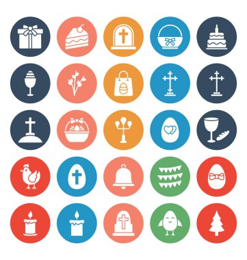 Paskalya kutlama Izole vektör simgeleri kolayca değiştirilebilir veya düzenleyebilirsiniz